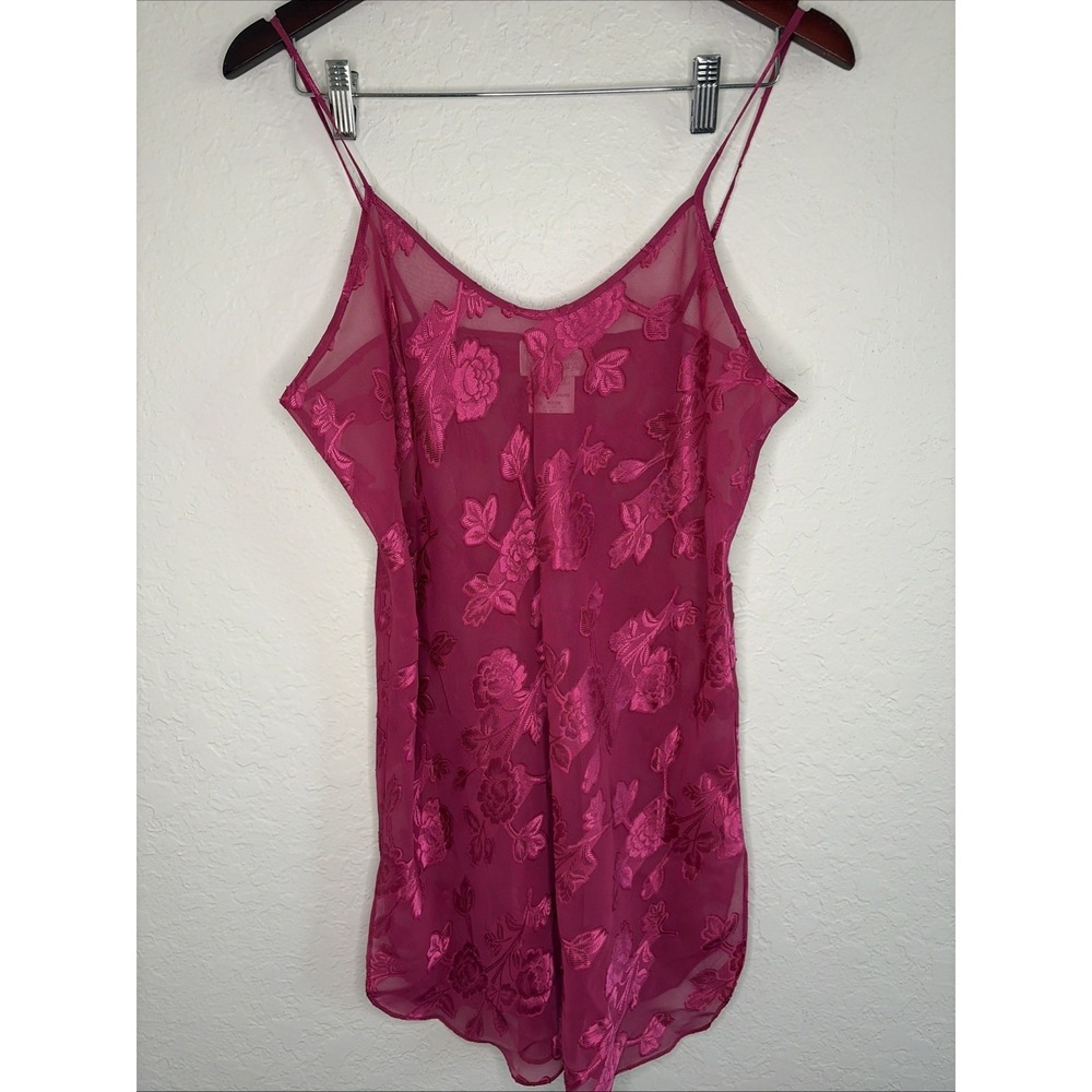 Vintage California Dynasty Nightgown Slip Lingerie‎ Pink Sexy Womens Floral Med